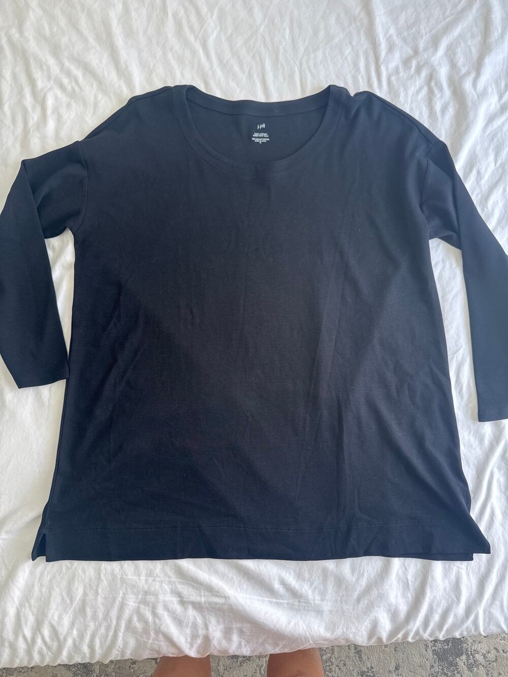 J. Jill Simply Supima Cotton Scoop Neck Tunic Black Womens Size XL